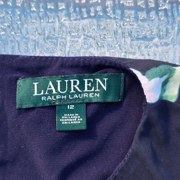 Lauren Ralph Lauren Navy Floral dress, size 12, VGUC - Picture 3 of 7